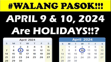 april 10 walang pasok